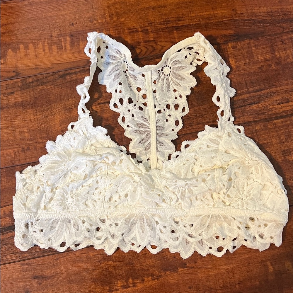 Aerie Cream Lace Bralette | Size Large